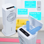 Racitor de aer portabil Hausberg HB-5964AB, 65W, 5.5L, 3 viteze, 5 programe, 3 moduri, oscilatie 40°, temporizator 12h, LED, telecomanda