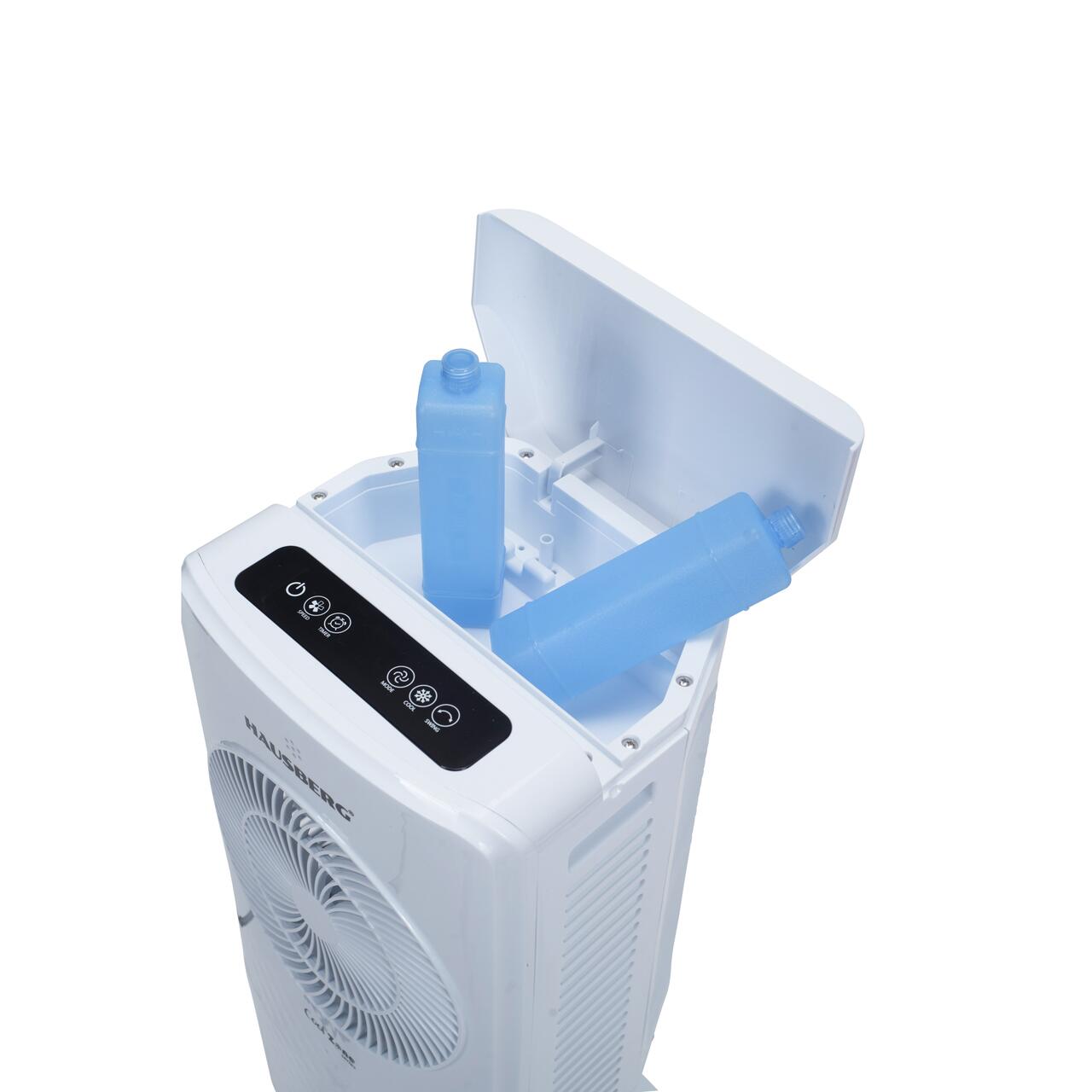 Racitor de aer portabil Hausberg HB-5964AB, 65W, 5.5L, 3 viteze, 5 programe, 3 moduri, oscilatie 40°, temporizator 12h, LED, telecomanda