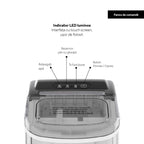Aparat de preparat gheata HAUSBERG HB-6019IN, capacitate vas apa 1.2 litri, productie cuburi gheata 12-15 kg / 24 ore, capacitate de stocare 0.6 kg, 9 cuburi/6-9 min, argintiu