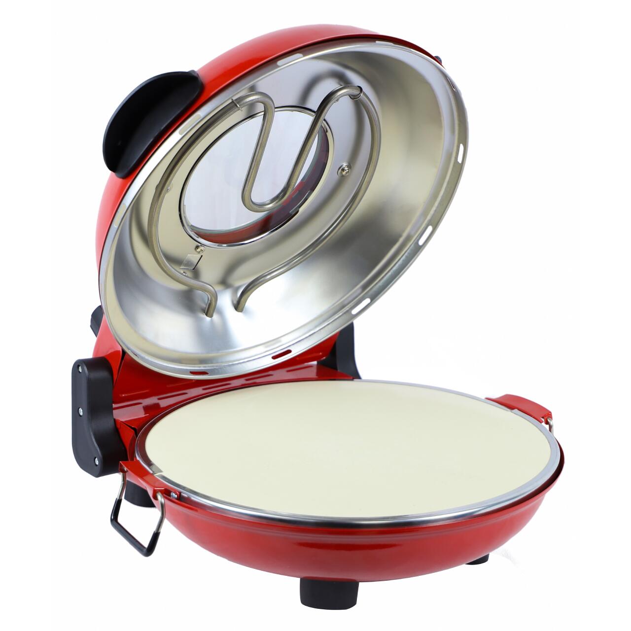 Cuptor special pentru pizza XL HAUSBERG HB-675RS cu suprafata de coacere din piatra, termoregulator pana la 405° C, Rosu Imagine secundară a produsului