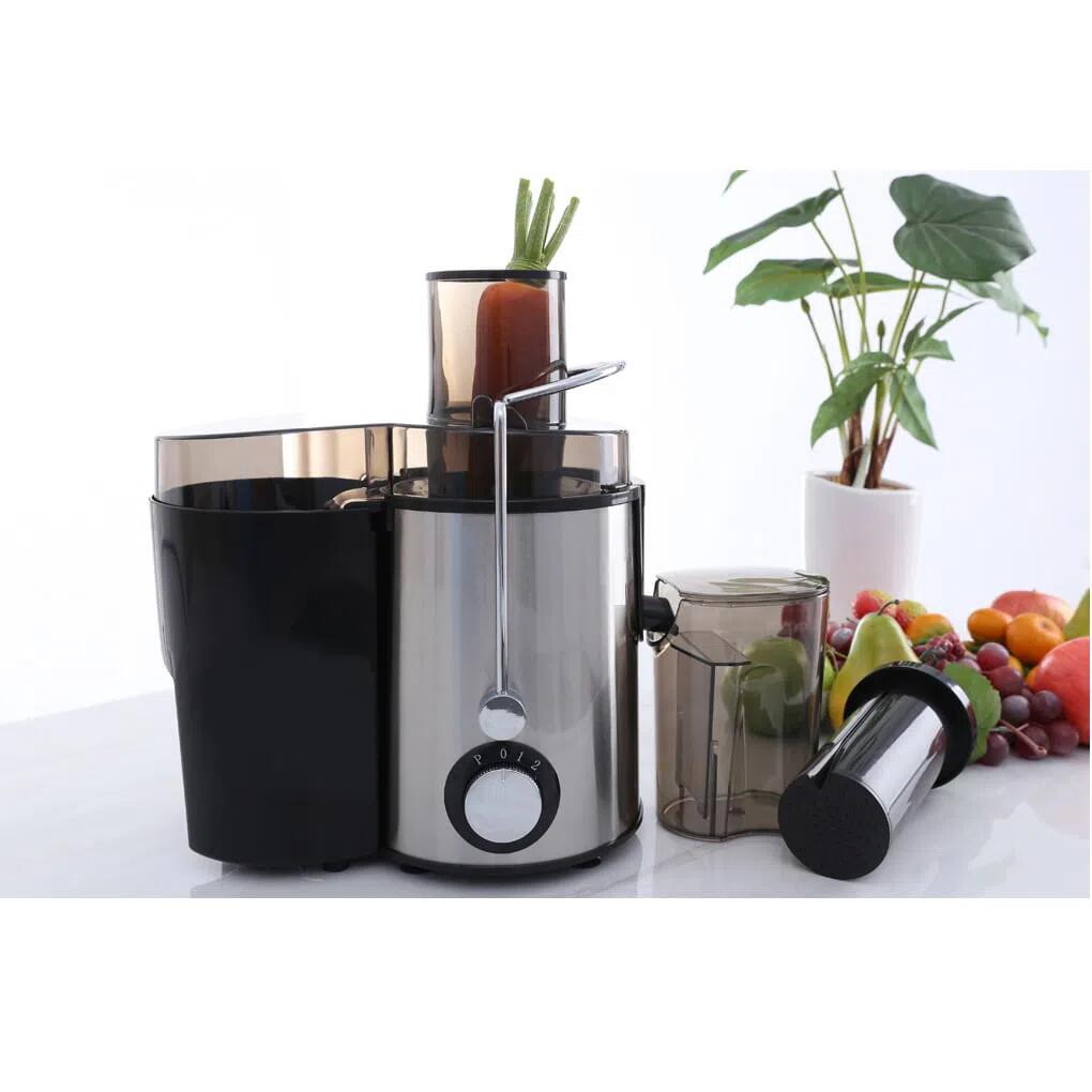 Storcator de fructe si legume Hausberg HB-7645, 600 W, 2 viteze + Turbo, recipient pulpa 1 l, recipient suc 550 ml, accesoriu impingere, negru + argintiu Imagine secundară a produsului