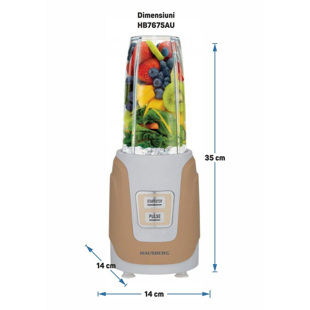 Blender Hausberg HB-7675AU Auriu,Putere 1000W, Capacitate 1000ml, motor de cupru