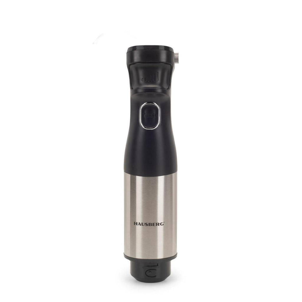 Blender 2 in 1 HAUSBERG HB-7704IN cu putere 1000W, Mixer vertical profesional, 10 trepte de viteza si functie Turbo, Capacitate pahar 700 ml , Multifunctional, Negru
