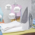 Fier de calcat Hausberg HB-7807VR, talpa ceramica, jet de abur 12g/min, abur pe verticala 25g/min, sistem antipicurare, sistem autocuratare, 2200W