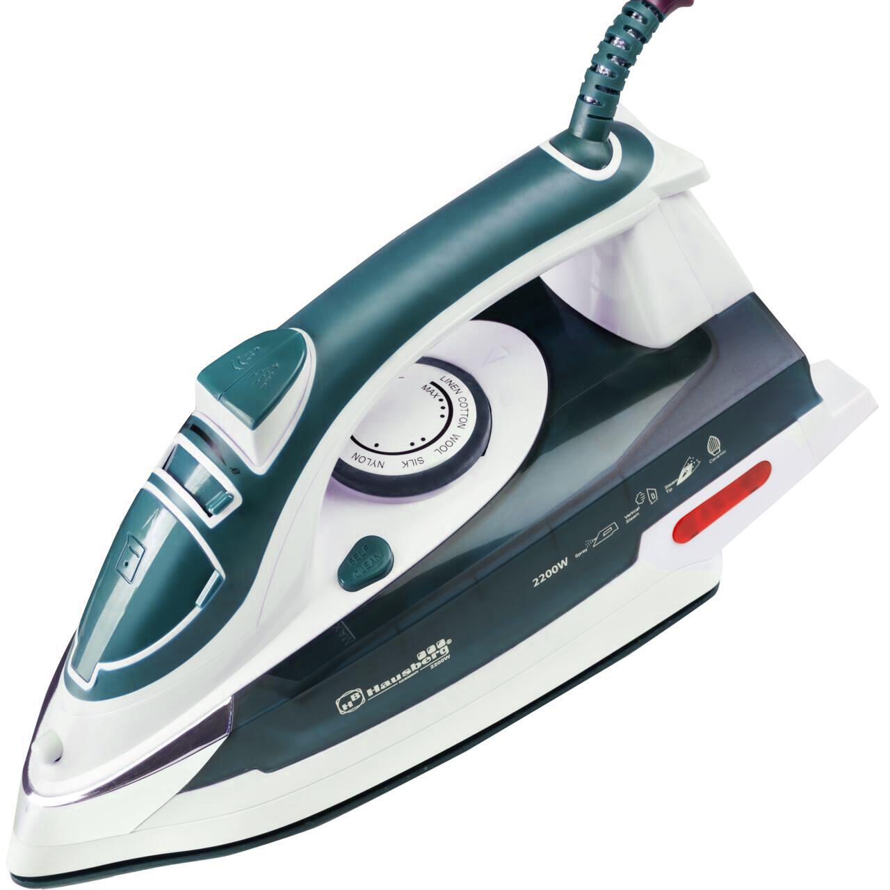 Fier de calcat Hausberg HB-7809VR, Ultra Slide, Talpa Ceramica, 2300W, 390ml, Alb/Verde-Inchis Imagine secundară a produsului