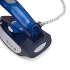 Mini fier de calcat Hausberg HB-7810BL, 1000 W, De voiaj, 75 ml, Ceramica, Auto curatarе, Alb-Albastru