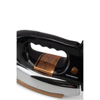 Fier de calcat Retro HAUSBERG HB-7817NG, 1000-1200W, Talpa acoperit ceramic turnat, Termostat, 6 Setari temperatura, Indicator luminos, Protectie supraincalzire, Temperatura 200°C, Negru