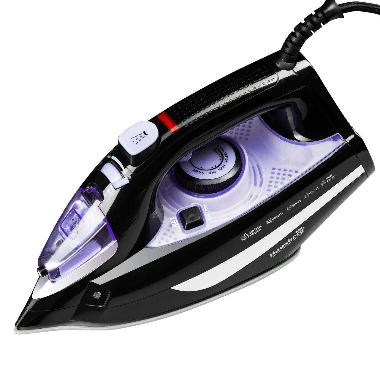 Fier de calcat HAUSBERG HB-7842MV, 2300W, rezervor apa 300ml, abur 18g/min, talpa ceramica, autocuratare, pulverizare, Mov Imagine secundară a produsului