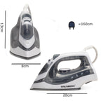 Fier de calcat Hausberg HB-7850GR, 1300W, talpa invelis ceramic, abur vertical, calcare uscata, autocuratare, pulverizare, rezervor 130ml, Gri