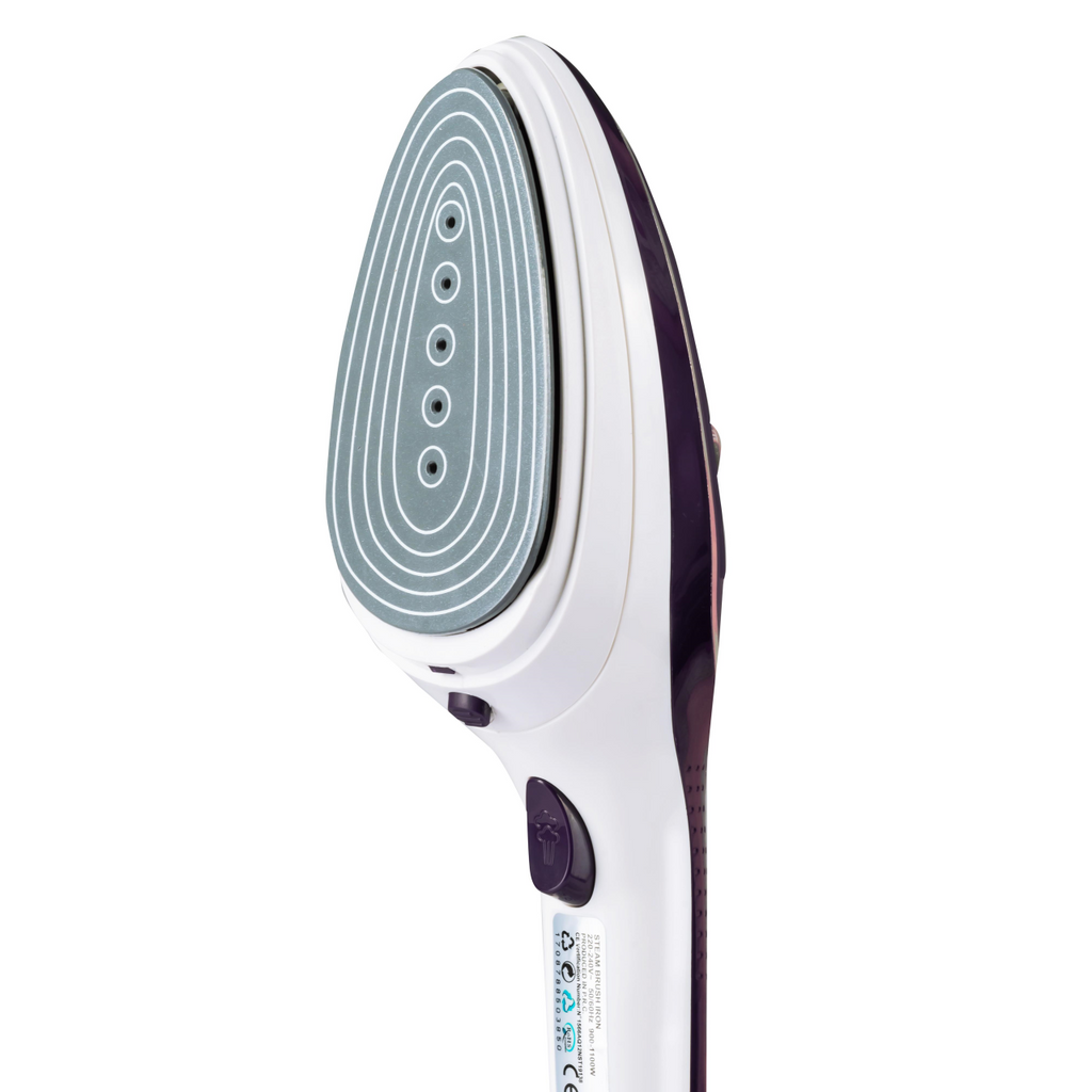 Fier de calcat vertical cu talpa ceramica Hausberg HB-7885MR, 900-1000W ,accesoriu detasabil cu 2 perie, Maro