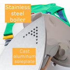 Statie de calcat cu abur HAUSBERG HB-7927RST, 2000-2400W, 60g/min, 0.5l, Termostat, Presiune 6 bar, Incalzire dubla, Rustic
