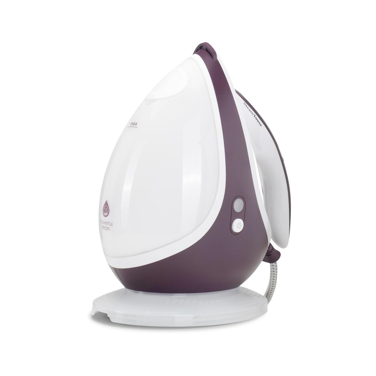 Statie de calcat HAUSBERG HB-7930MV, 2000-2400 W, 5 bar, 1.2 L, 35g/min, cartus anti-calcar, talpa ceramica, oprire automata, Alb/Mov