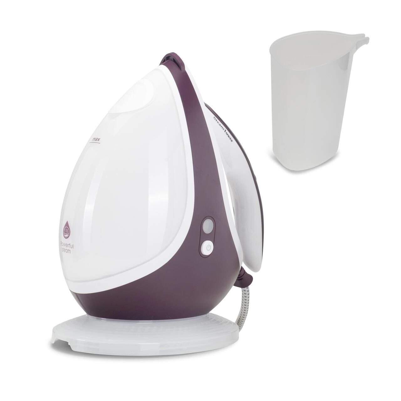 Statie de calcat HAUSBERG HB-7930MV, 2000-2400 W, 5 bar, 1.2 L, 35g/min, cartus anti-calcar, talpa ceramica, oprire automata, Alb/Mov