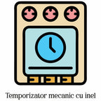 Cuptor electric Rustic HAUSBERG HB-8001RST, 1400W, 48l, Timer mecanic, Termostat reglabil, 4 nivele de inaltime a tavii, usa din sticla rezistenta la temperature ridicate, panou mecanic, Negru-Auriu