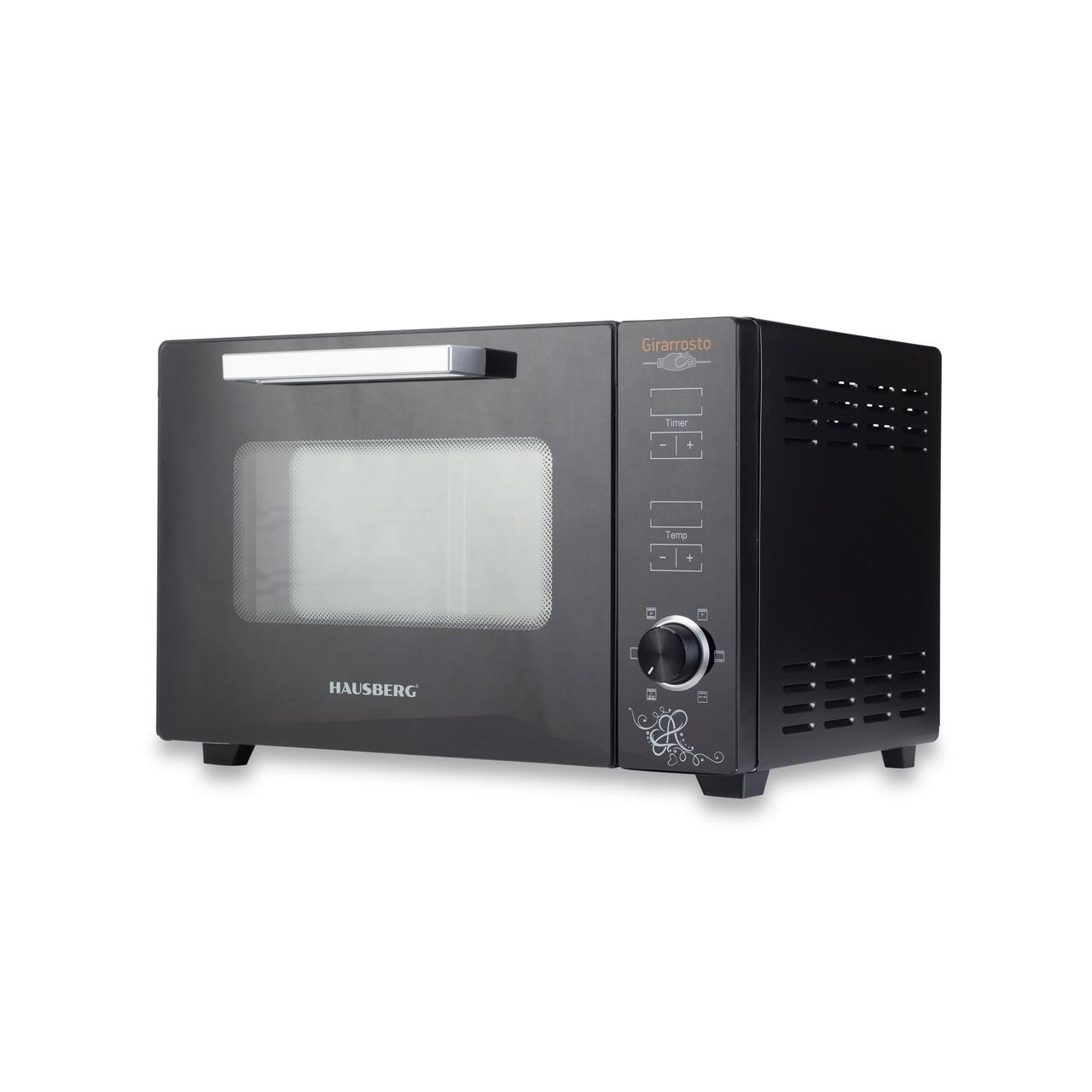 Cuptor electric digital cu rotisor si ventilator HAUSBERG HB-9260, 1800W, Turbo, Capacitate 48L, Control temperatura 230 grade Celsius, Lumina interior, Negru