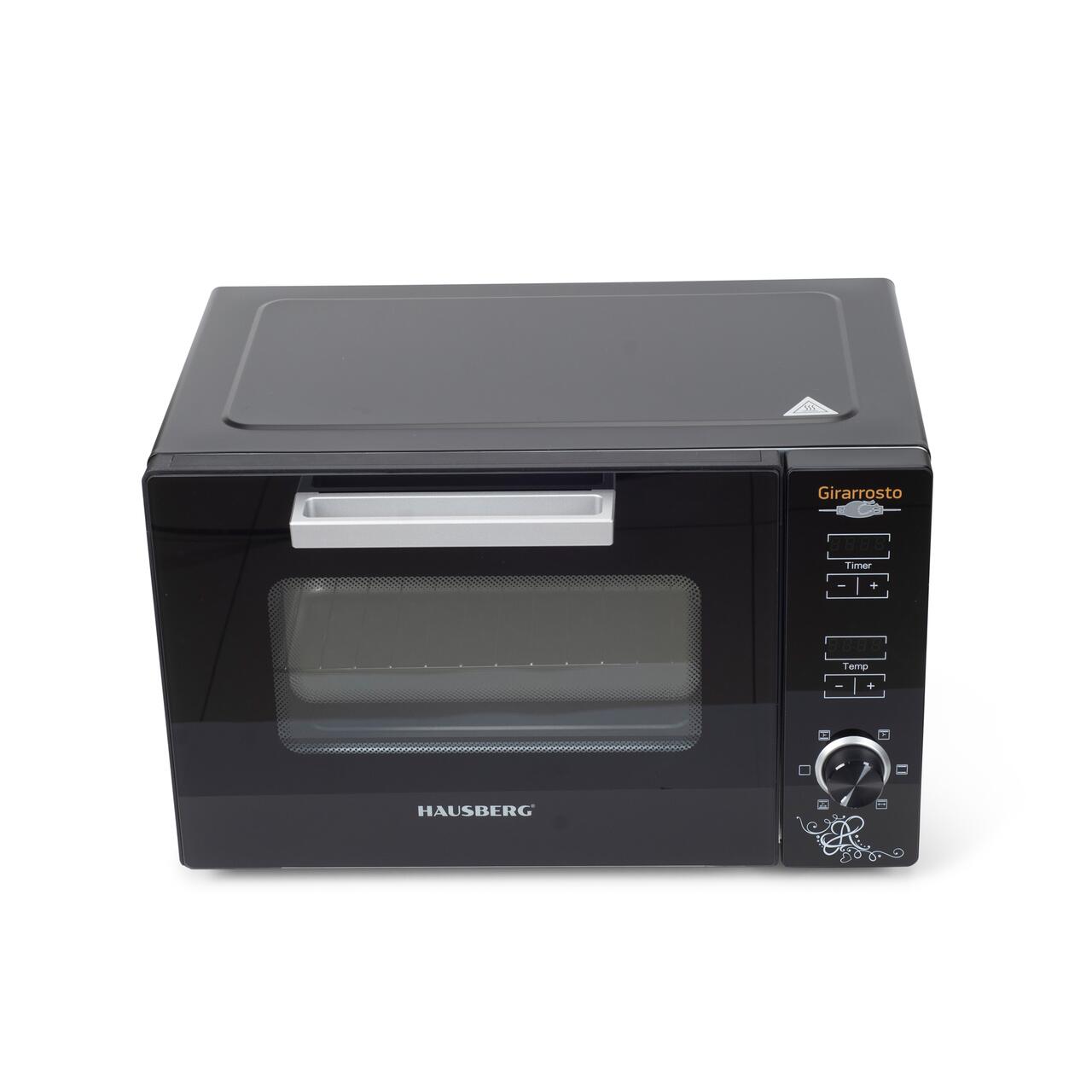 Cuptor electric digital cu rotisor si ventilator HAUSBERG HB-9260, 1800W, Turbo, Capacitate 48L, Control temperatura 230 grade Celsius, Lumina interior, Negru