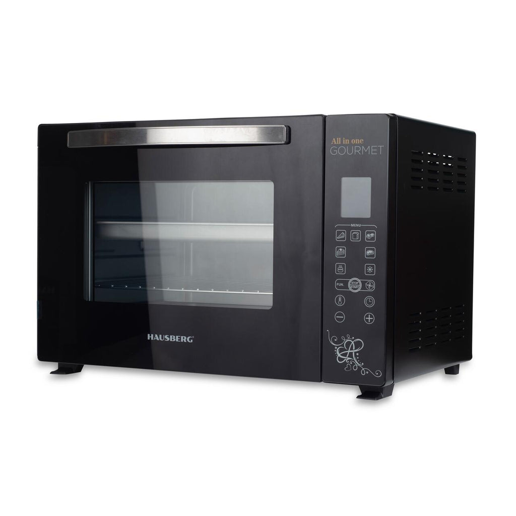 Cuptor electric Hausberg HB-9265, 2000W, Control temperature 230 grade, Capacitate 65L, Ventilator Turbo, Termostat, Negru