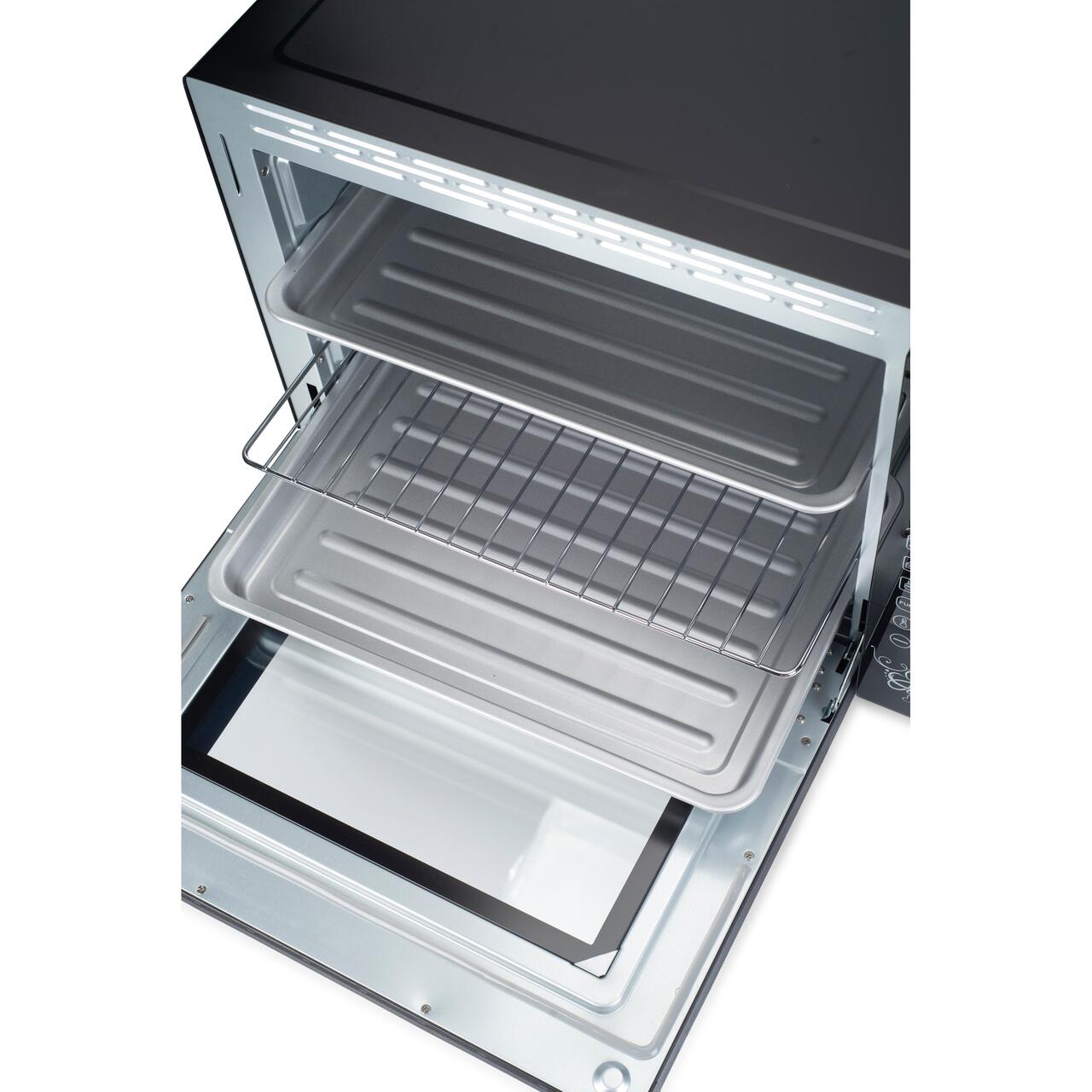 Cuptor electric Hausberg HB-9265, 2000W, Control temperature 230 grade, Capacitate 65L, Ventilator Turbo, Termostat, Negru