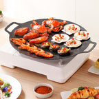 Plită Japoneză Rotundă 32 cm cu Mânere – Antiaderentă, Metal Pluristratificat