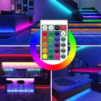 Bandă LED RGB 5m cu Telecomandă 24 Butoane și Alimentare 12V