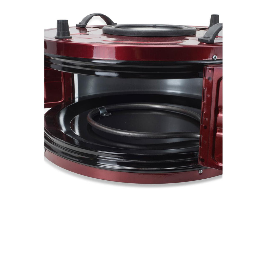 Cuptor electric rotund cu termostat Ertone MN-9010VS, Putere: 220-230V, 50Hz, 2 rezistente electrice 2 x 650W, capacitate 40l, indicator luminos, Visiniu
