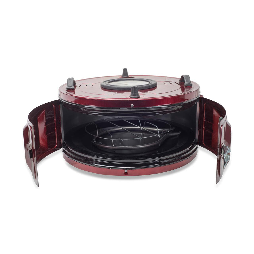 Cuptor electric rotund cu termostat Ertone MN-9010VS, Putere: 220-230V, 50Hz, 2 rezistente electrice 2 x 650W, capacitate 40l, indicator luminos, Visiniu