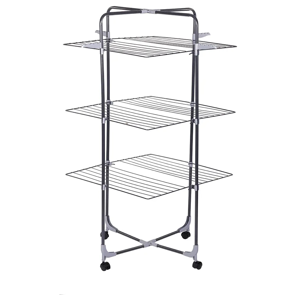 Uscator de rufe cu 3 nivele Ertone MN98U, pliabil cu suport de umerase, suporta 30 kg rufe, Inox Imagine secundară a produsului