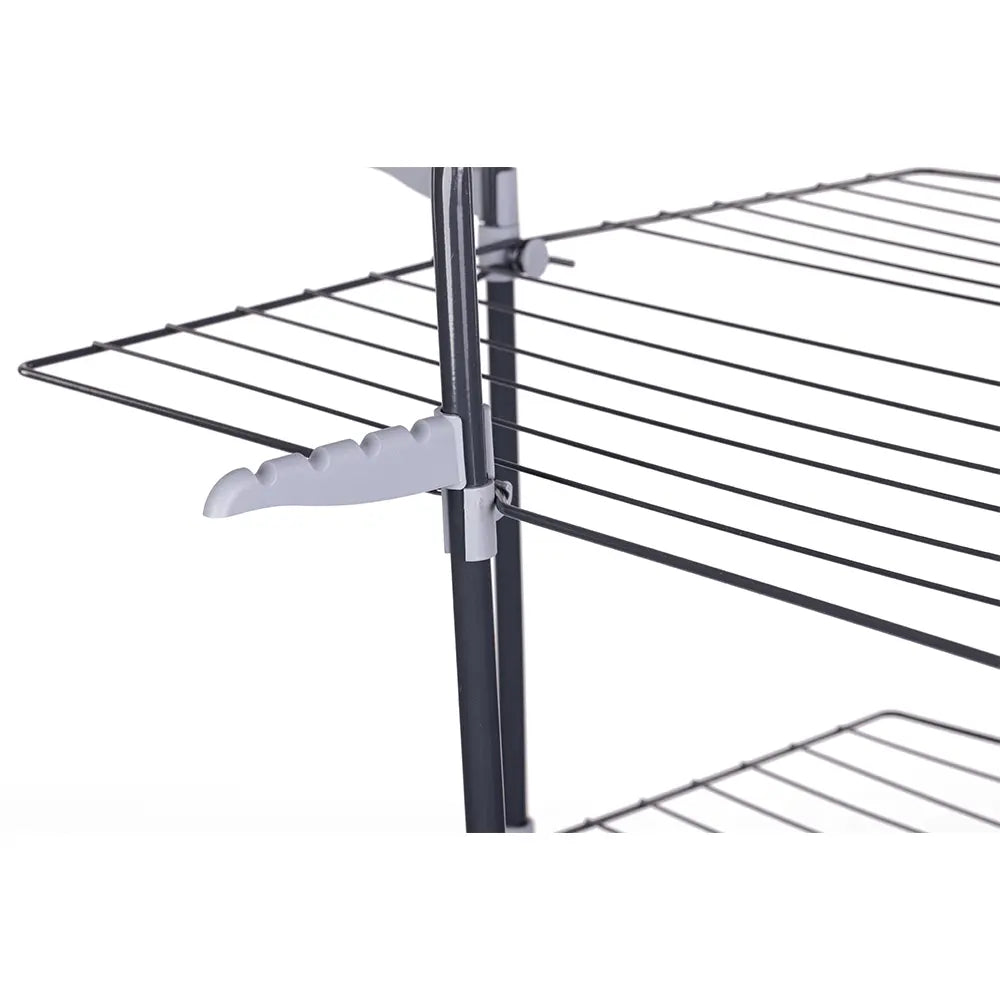 Uscator de rufe cu 3 nivele Ertone MN98U, pliabil cu suport de umerase, suporta 30 kg rufe, Inox
