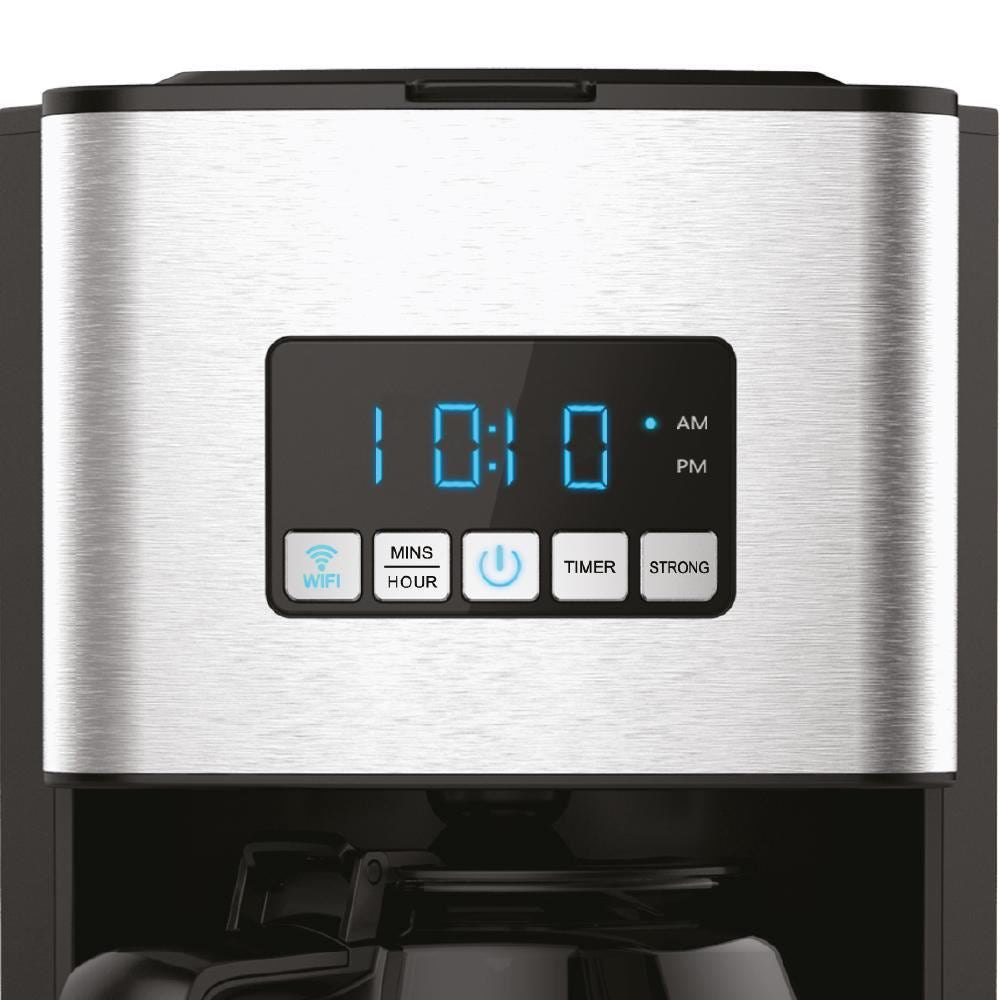 Filtru cafea digital cu functie de programare HAUSBERG HB3755, 1000-1200 W, 1.8 l, Wifi, afisaj LED, sistem de protectie, Inox Imagine secundară a produsului