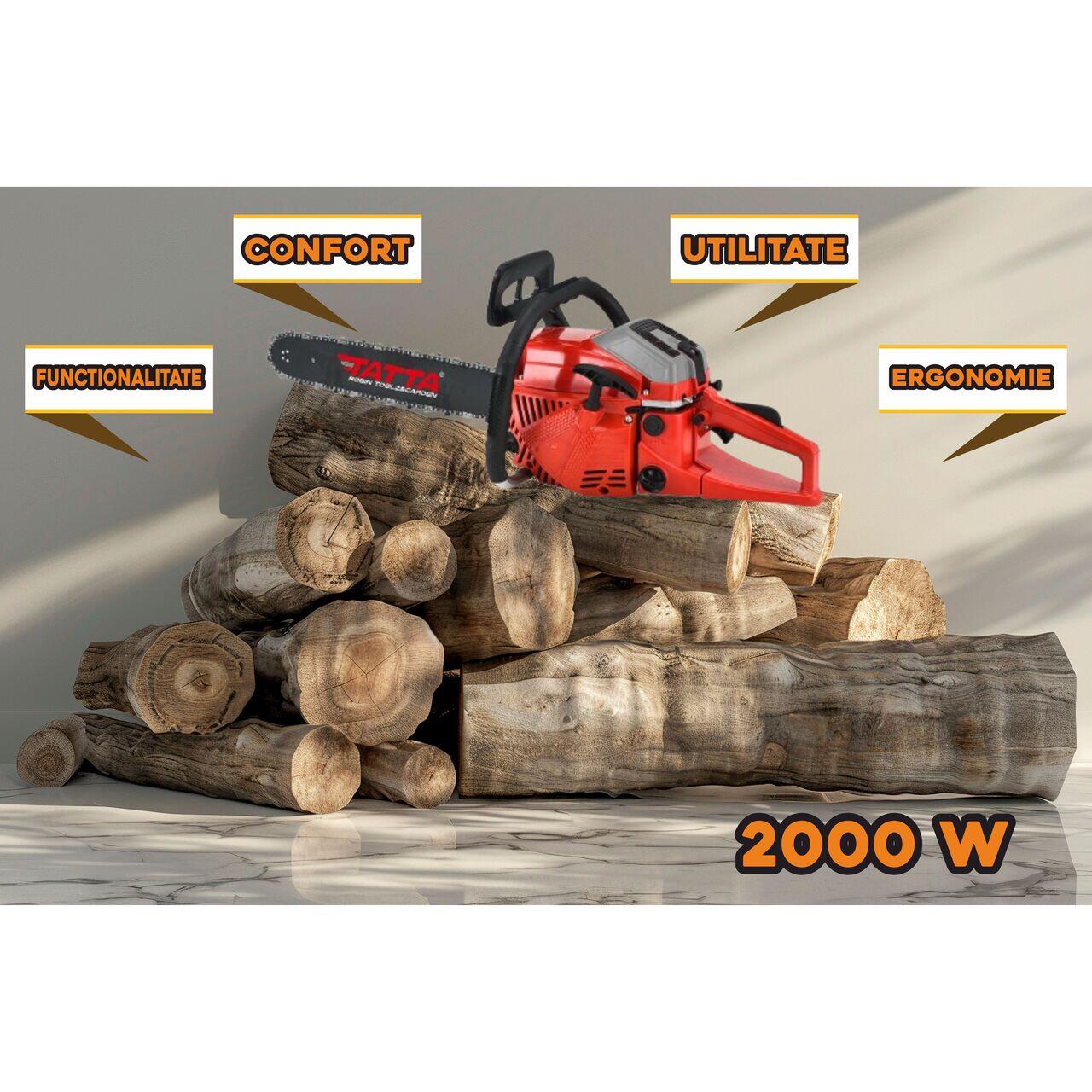Drujba (motofierastrau) cu lant Tatta TD-5210RS, 2.95 CP, 52 CC, 0.55 l, benzina