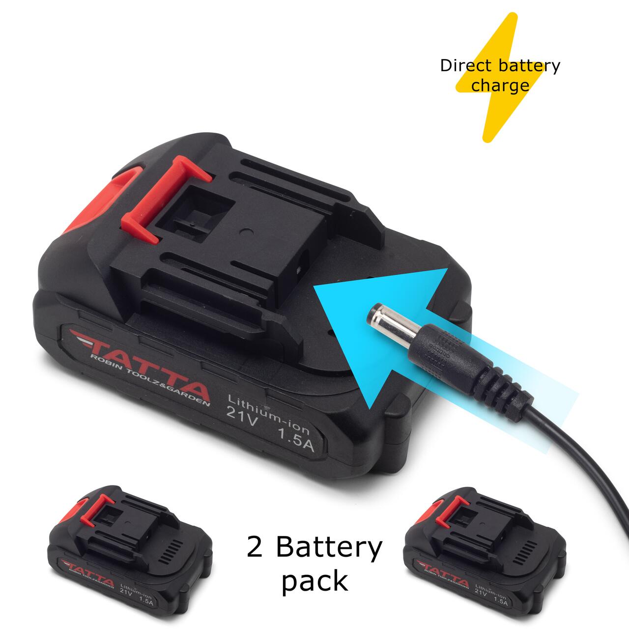 Mini drujba TATTA TD-5300, fierastrau electric cu acumulator 6”, 21V, portabila, teiere lemn, compacta
