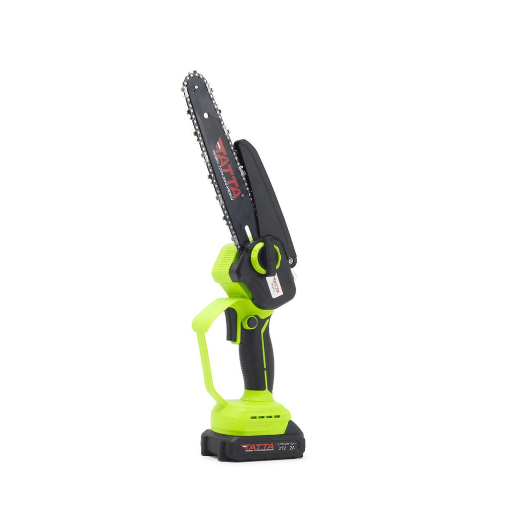 Mini drujba TATTA TD-5310, fierastrau electric cu acumulator 8”, 21V, portabila, teiere lemn, compacta