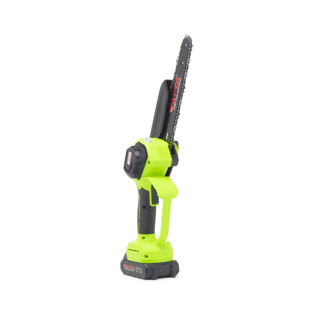 Mini drujba TATTA TD-5310, fierastrau electric cu acumulator 8”, 21V, portabila, teiere lemn, compacta