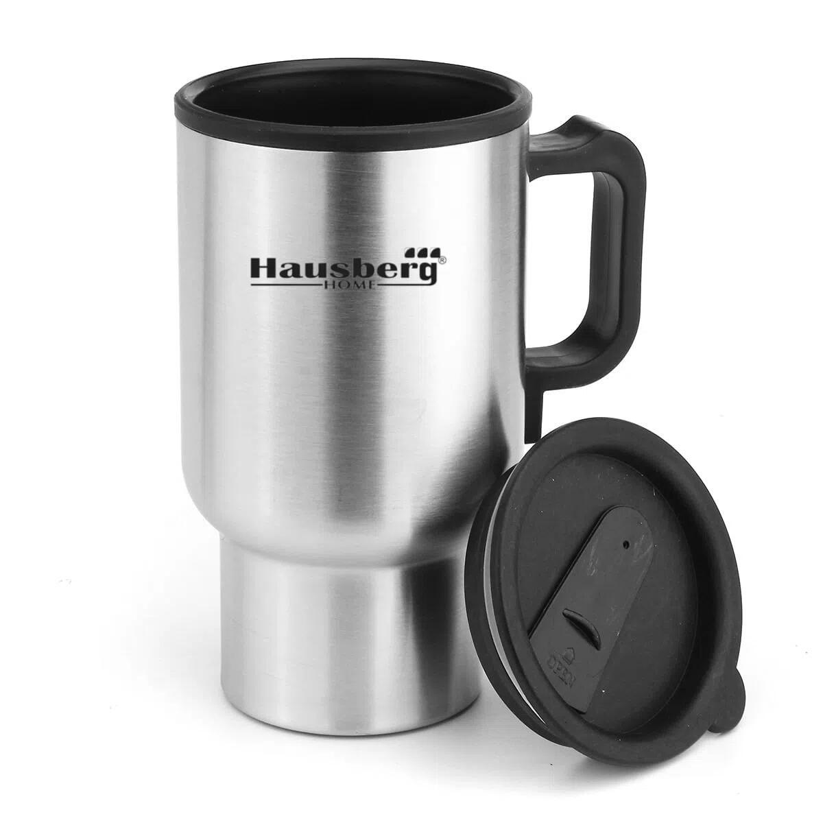 Termos electric pentru masina Hausberg HB-H 1460, 12V, 450 ml, 70C, otel inoxidabil
