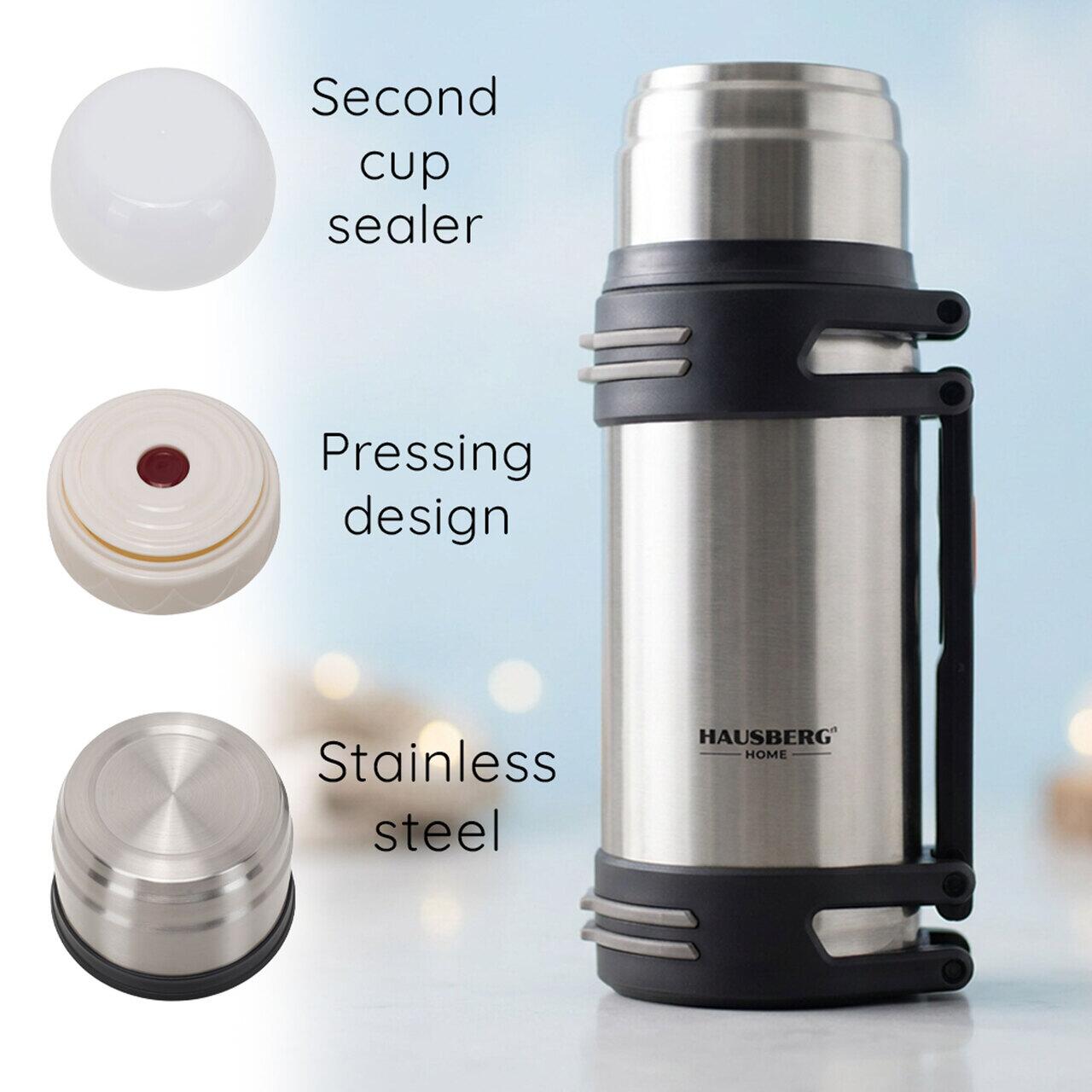 Termos Hausberg HB-H1456, capacitate 2l, material inox