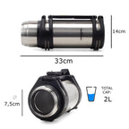Termos Hausberg HB-H1456, capacitate 2l, material inox