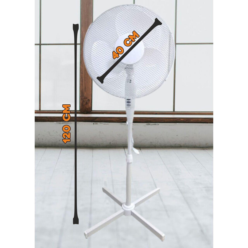 Ventilator cu picior VEN-2, 50W, 40 inch, 3 viteze, inaltime reglabila, alb