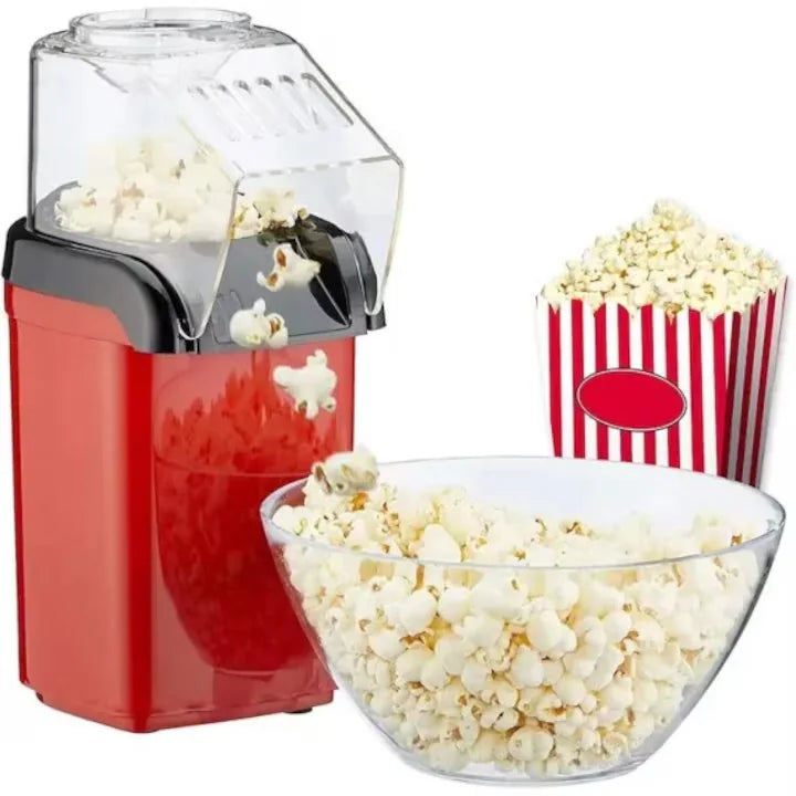 Aparat de facut popcorn cu aer cald, 1200W, fara ulei, preparare rapida si sanatoasa, design compact