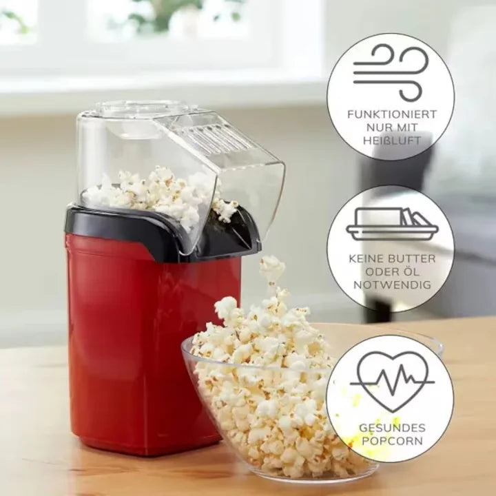Aparat de facut popcorn cu aer cald, 1200W, fara ulei, preparare rapida si sanatoasa, design compact