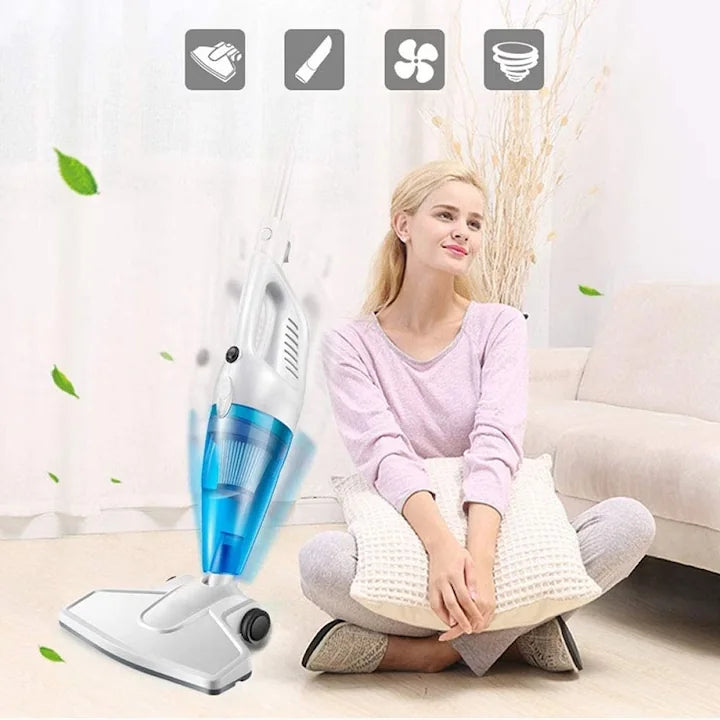 Aspirator 2 in 1, portabil, putere 600W, cu accesorii, filtru, control pe maner, indicator recipient colector plin, compartiment scame detasabil, alb