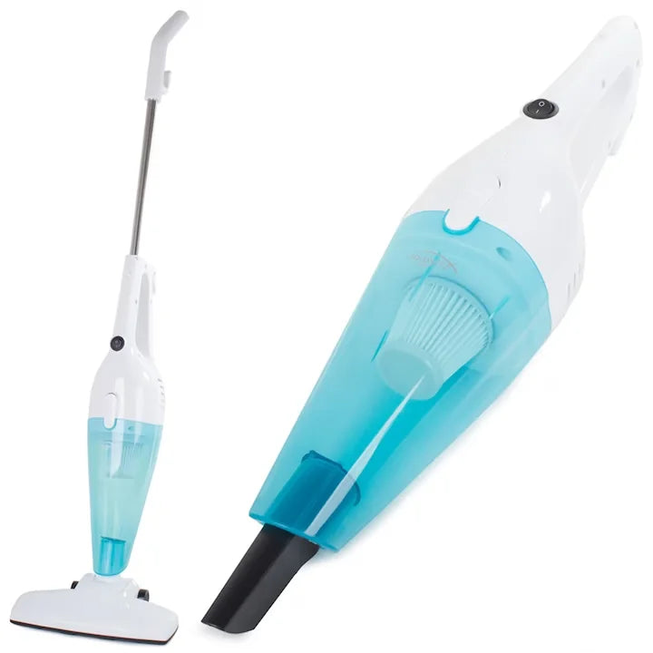 Aspirator 2 in 1, portabil, putere 600W, cu accesorii, filtru, control pe maner, indicator recipient colector plin, compartiment scame detasabil, alb Imagine principală a produsului