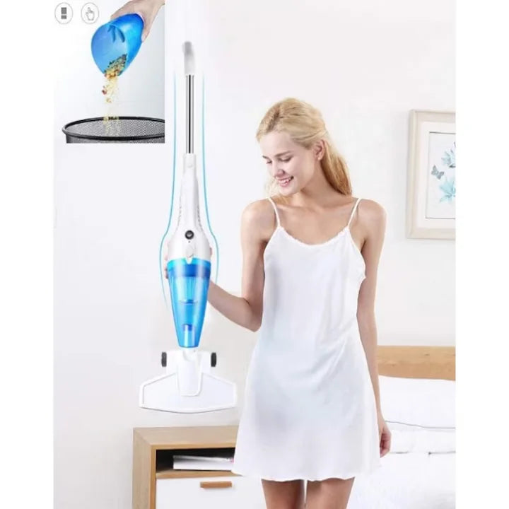 Aspirator 2 in 1, portabil, putere 600W, cu accesorii, filtru, control pe maner, indicator recipient colector plin, compartiment scame detasabil, alb