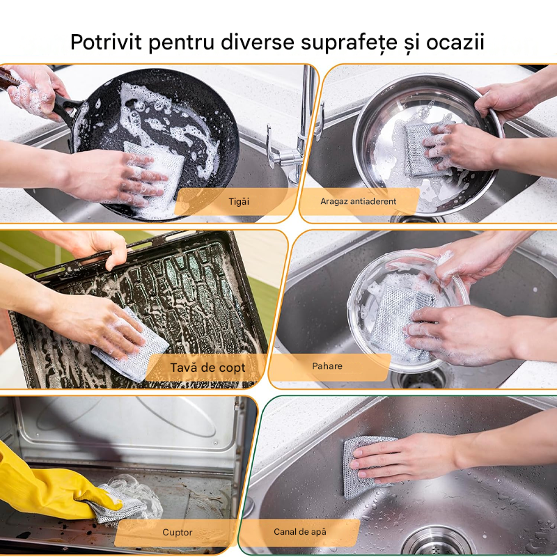 Set 10 Lavete Microfibră pentru Vase 20x20 cm – Absorbante și Rezistente