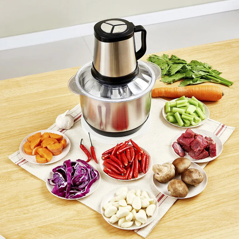 Blender Tocător Electric Profesional 1000W Bol Inox 5L Carne și Legume Imagine secundară a produsului