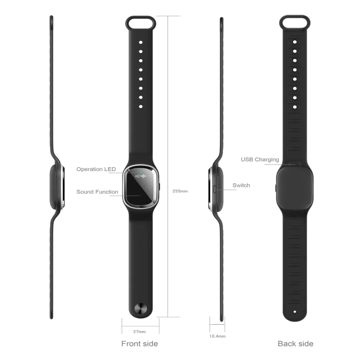 Bratara Anti Tantari cu Ultrasunete Impotriva Tantarilor si Insectelor, cu Funtie Ceas, Unisex, pentru Copii si Adulti, Calitate Premium, Design Profesional |