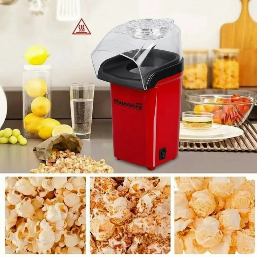 Aparat Popcorn, Hausberg HB910RS 1000 w, jet aer cald, premium, rosu