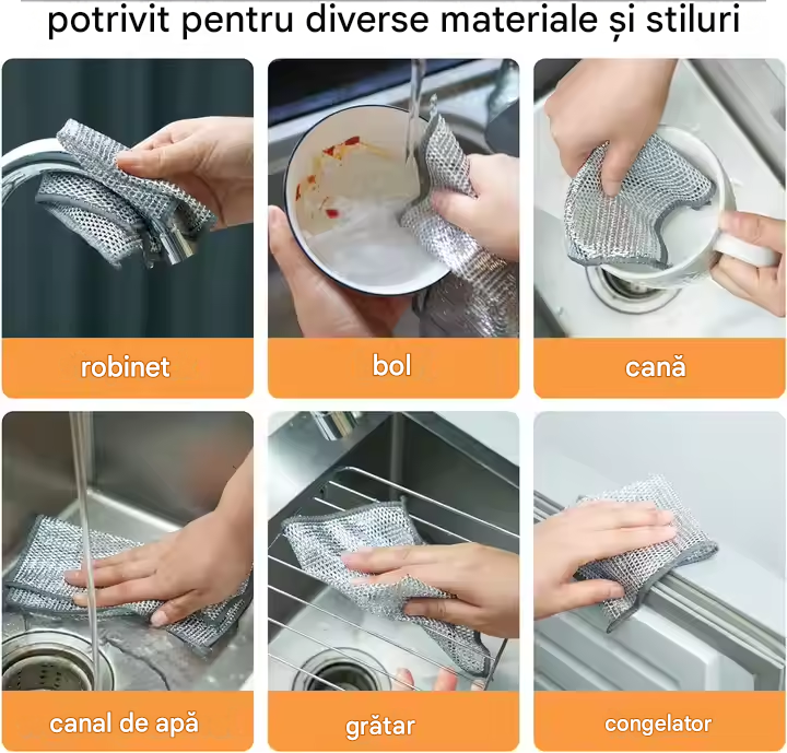 Set 10 Lavete Microfibră pentru Vase 20x20 cm – Absorbante și Rezistente