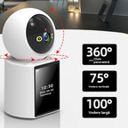 Camera de supraveghere inteligenta, ecran de 2, 8 inchi, 4MP, rotatie 360 grade, monitor pentru bebelusi, wireless, vedere pe timp de noapte color