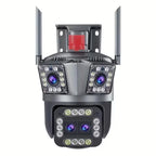 Camera de supraveghere tripla WIFI, ultra  HD 5X zoom, rotire, leduri