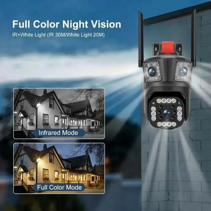Camera de supraveghere tripla 4G, ultra  HD 5X zoom, rotire, leduri